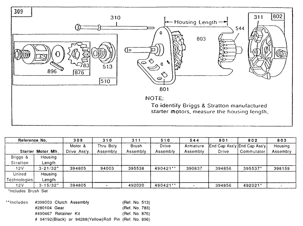 Electric Starter And Chart Diagram and Parts List for 170702-4002-XX  Briggs and Stratton Engine